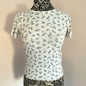 Hollister White Scalloped Small Crop